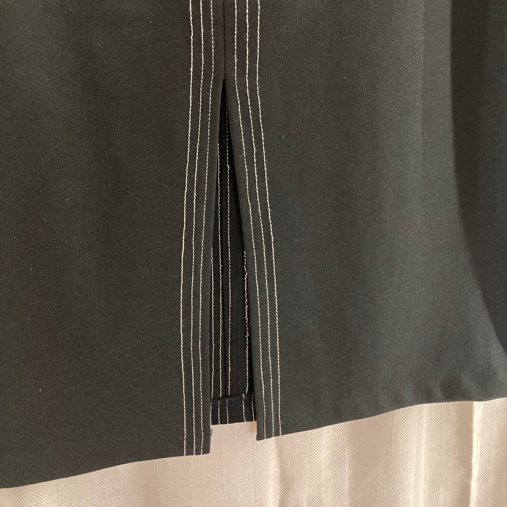 Express Black Pencil Skirt White Stitching Career‎ Business Professional NWT - Picture 3 of 5